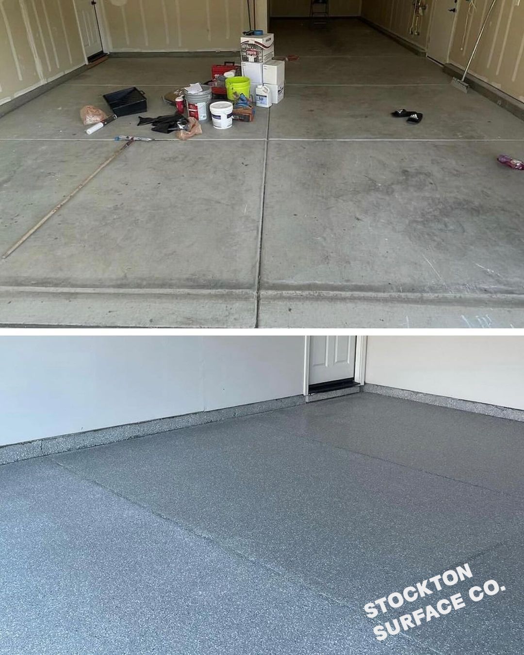 Epoxy Flake System - 2 Car Garage